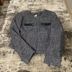 J.Crew Blue Tweed Zip Up Jacket Size XS $168